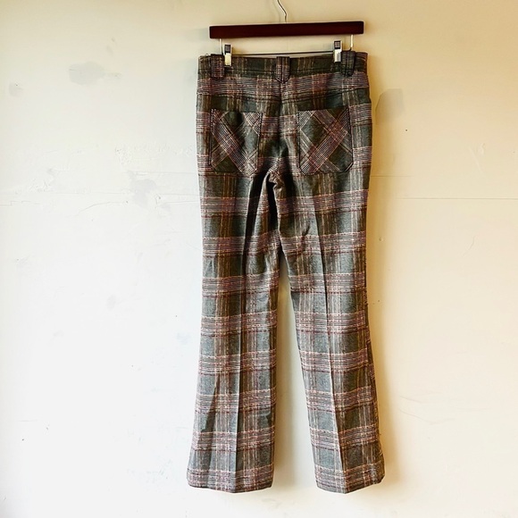 Free People Plaid Wide Leg Bell Bottom Pants - Picture 4 of 10